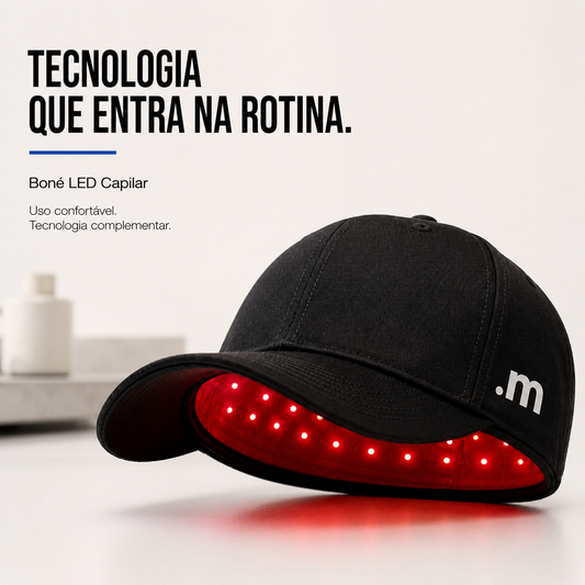 Boné LED capilar .minox com tecnologia de luz vermelha para uso confortável na rotina