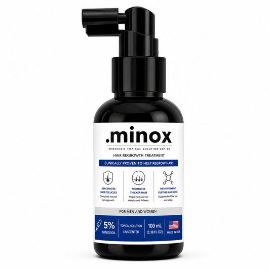 Frasco de Minoxidil .minox 100ml com aplicador em spray
