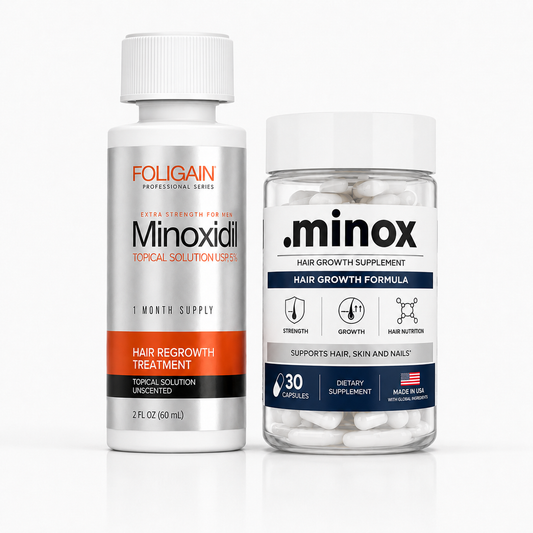 minoxidil foligain e vitamina capilar ponto minox kit 1 mes